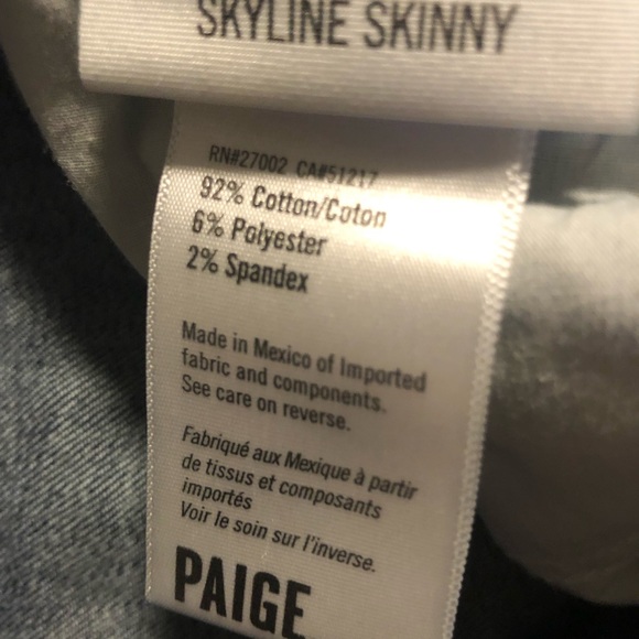 Paige Skyline Skinny dark blue wash Size 27 - Picture 6 of 6